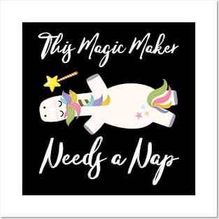 Tired Unicorn Needs a Nap Posters and Art